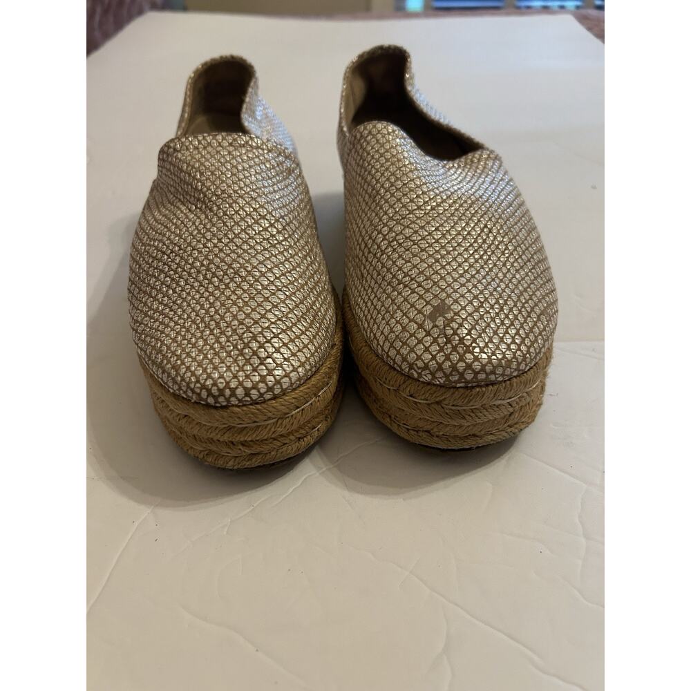 Naturalizer Thea 3 Leather Espadrille Comfort Slip On Shoe Beige Shimmer 8.5 M - Picture 4 of 10